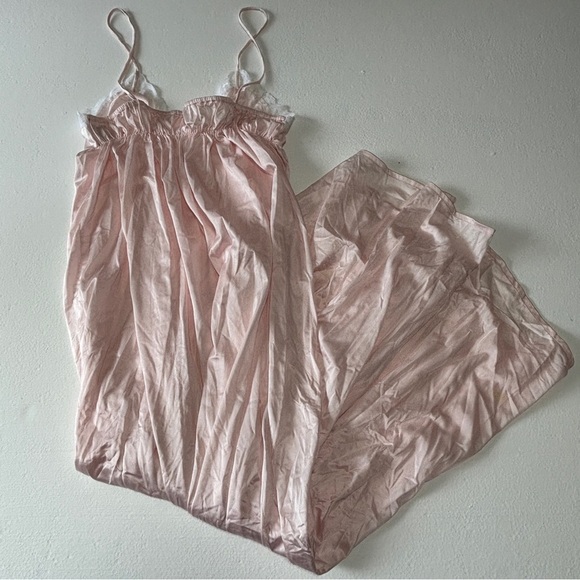 Vintage Linda Lingerie Satiny Nylon Maxi Length Slip Dress Size Medium - Picture 6 of 8